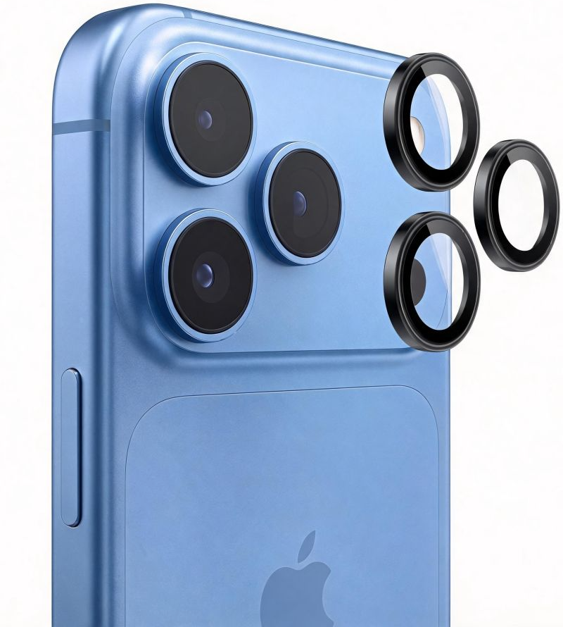 Beschermfolie Achtercamera Tech-Protect CamRing Fit+ voor Apple iPhone 18 Pro / 18 Pro Max, Gehard Glas, Zwart