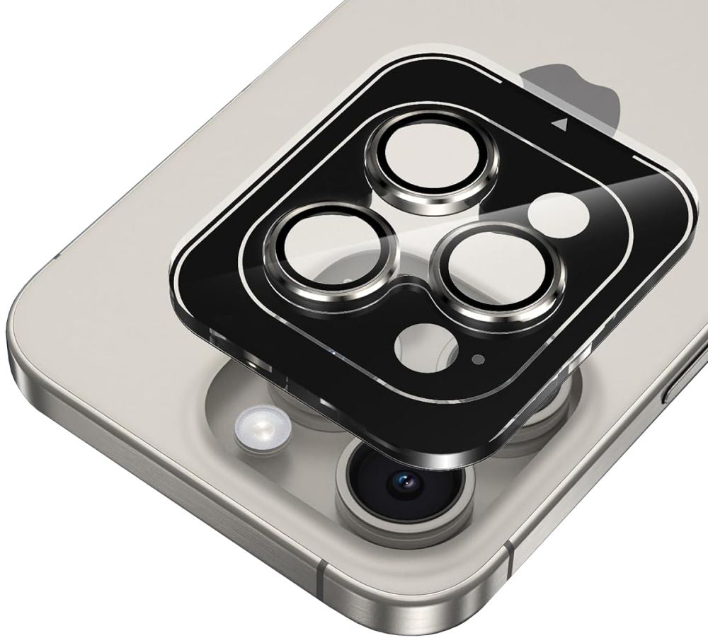 Beschermfolie Tech-Protect CamRing PRO+ voor de achtercamera van Apple iPhone 14 Pro Max / 14 Pro, Gehard Glas, Zwart