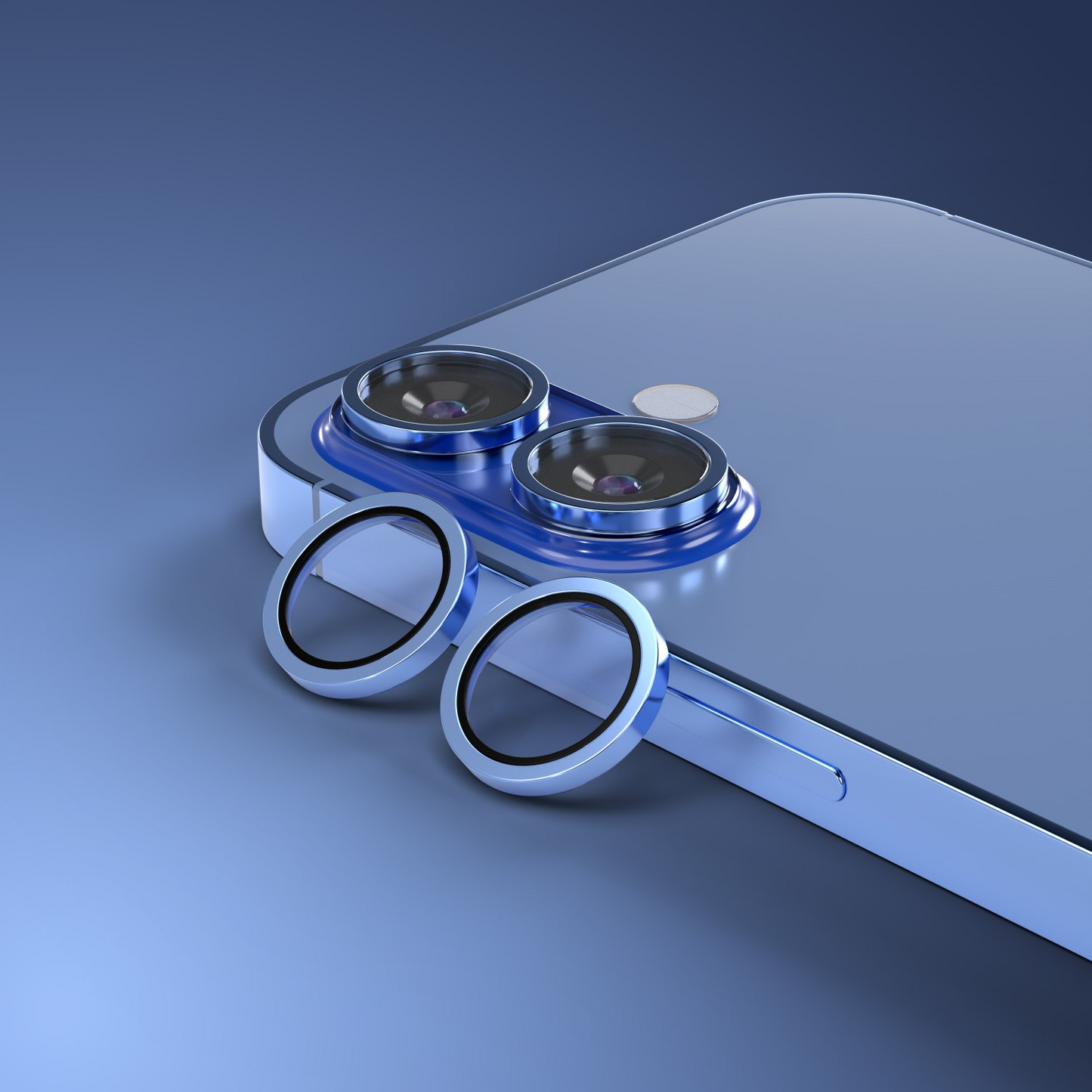 Achtercamera Beschermfolie Etteri voor Apple iPhone 16 Plus / 16, Gehard Glas, Blauw