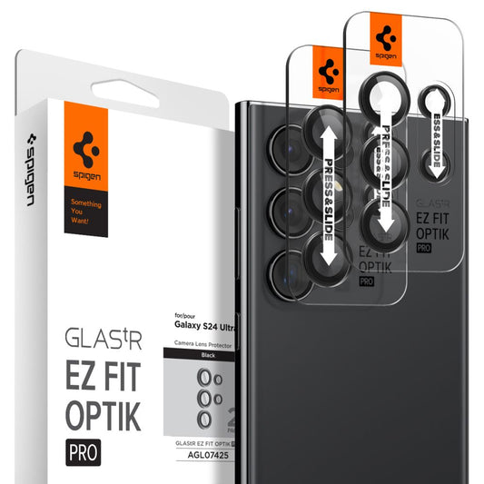 Spigen EZ FIT Beschermende Film voor Achtercamera voor Samsung Galaxy S24 Ultra S928, Glasbeschermd, Set 2 stuks