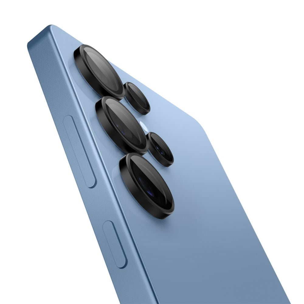 Beschermfolie Achtercamera Spigen GlastR EZ FIT Optik Pro HD voor Samsung Galaxy S25 Ultra S938, Gehard Glas, Set van 2 stuks, Zwart