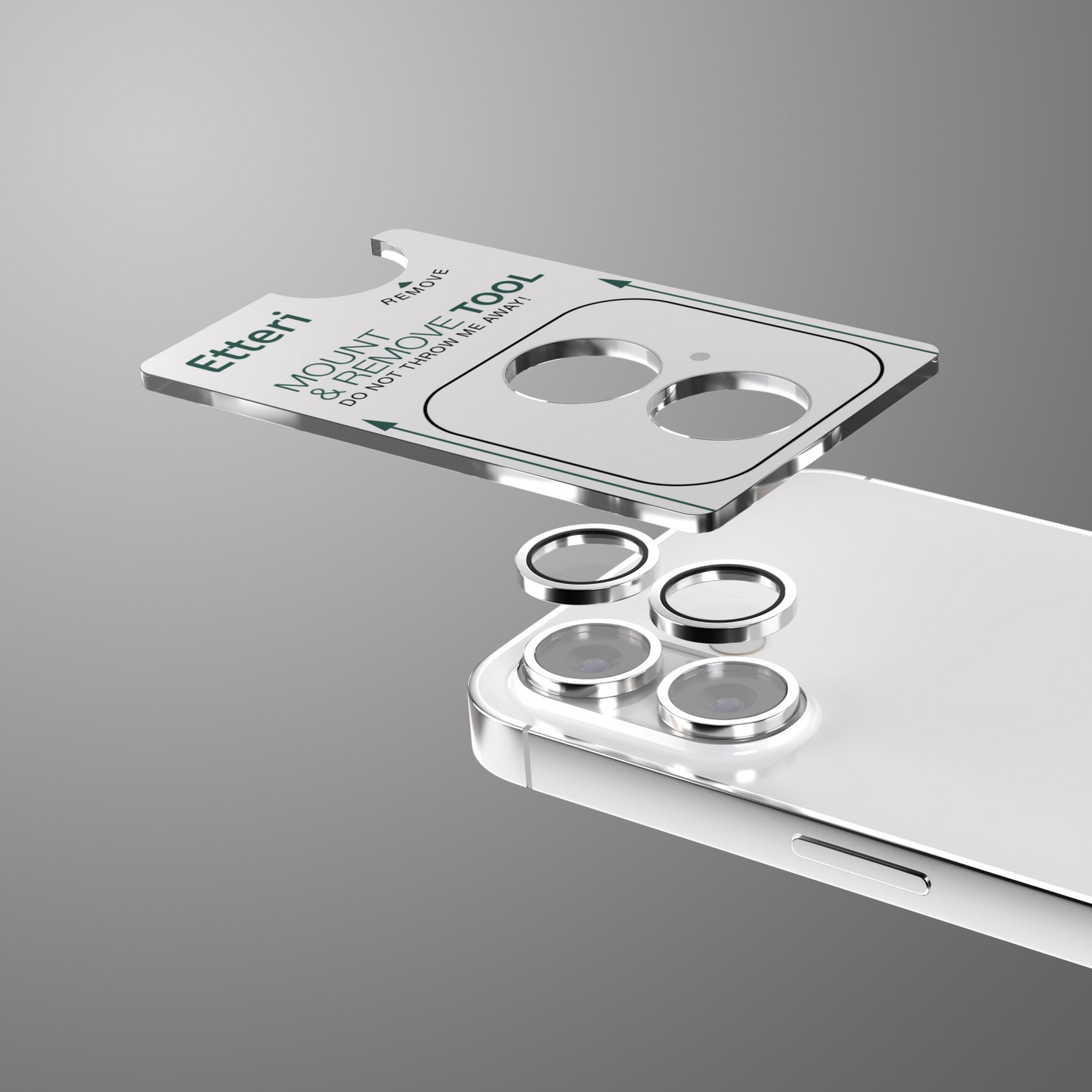 Achtercamera Beschermfolie Etteri voor Apple iPhone 17, Gehard Glas, Wit