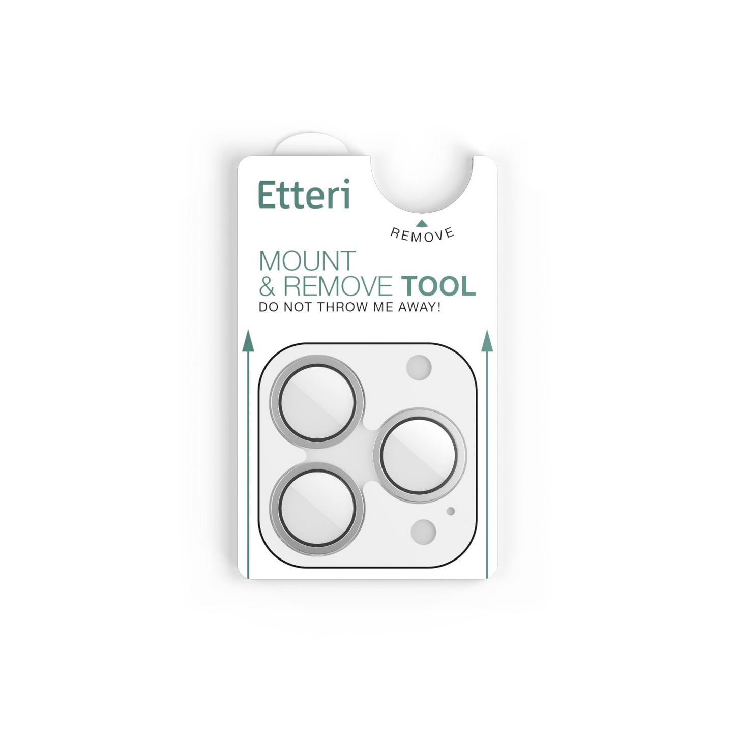 Etteri Rückkamera-Schutzfolie für Apple iPhone 16 Pro Max / 16 Pro, gehärtetes Glas, Grau