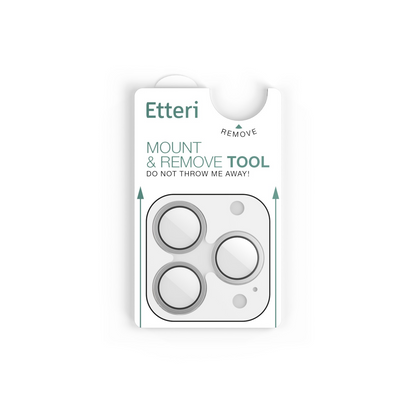 Etteri Rückkamera-Schutzfolie für Apple iPhone 16 Pro Max / 16 Pro, gehärtetes Glas, Grau