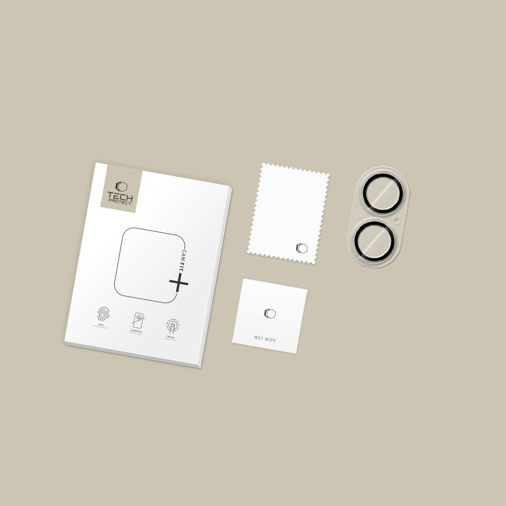 Beschermfolie Achtercamera Tech-Protect CamFull Fit+ voor Apple iPhone 17, Gehard Glas, Mat Transparant