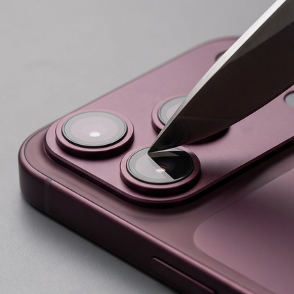 Beschermfolie Achtercamera Tech-Protect CamFull Fit+ voor Apple iPhone 18 Pro Max, Gehard Glas, Bordeauxrood
