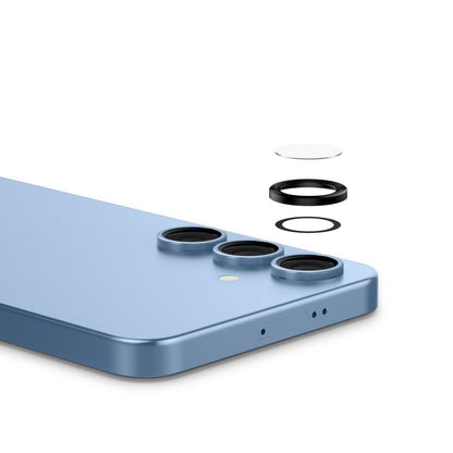 Beschermfolie Achtercamera Spigen GlastR EZ FIT Optik Pro HD voor Samsung Galaxy S25+ S936, Gehard Glas, Set van 2 stuks, Zwart AGL09088