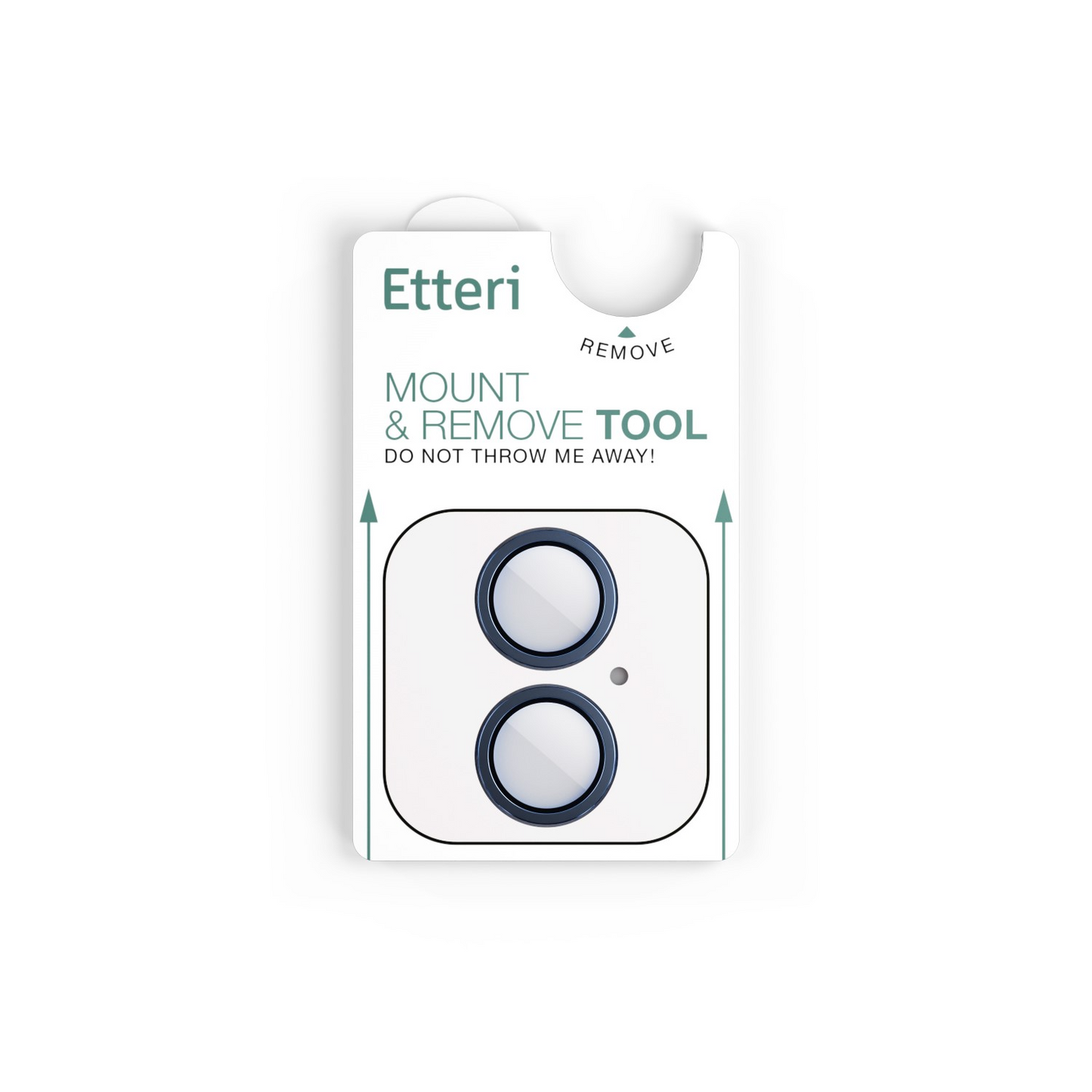 Achtercamera Beschermfolie Etteri voor Apple iPhone 16 Plus / 16, Gehard Glas, Blauw