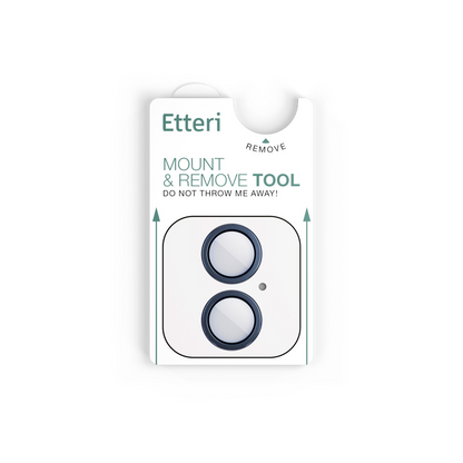 Achtercamera Beschermfolie Etteri voor Apple iPhone 16 Plus / 16, Gehard Glas, Blauw