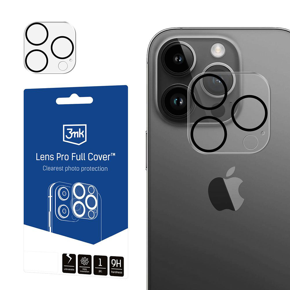 3MK Pro Full Cover Achtercamera Beschermfolie voor Apple iPhone 13 Pro, Gehard Glas, Transparant