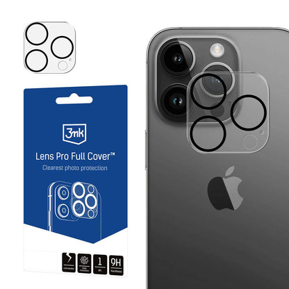 3MK Pro Full Cover Achtercamera Beschermfolie voor Apple iPhone 13 Pro, Gehard Glas, Transparant