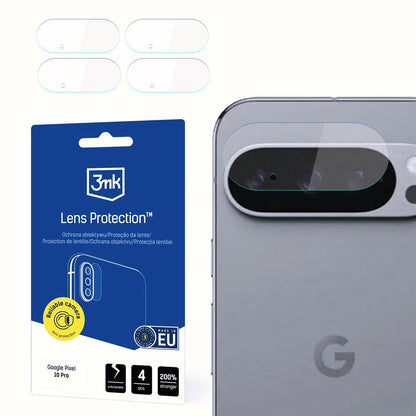 3MK Protection Achtercamera Beschermfolie voor Google Pixel 10 Pro, Flexibel Glas, Set van 4 Stuks, Transparant