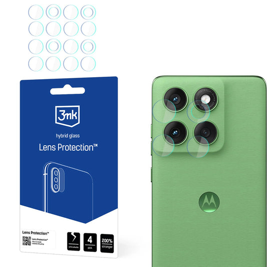 3MK Protection Achtercamera Beschermfolie voor Motorola Edge 60, Flexibel Glas, Set van 4 Stuks, Transparant