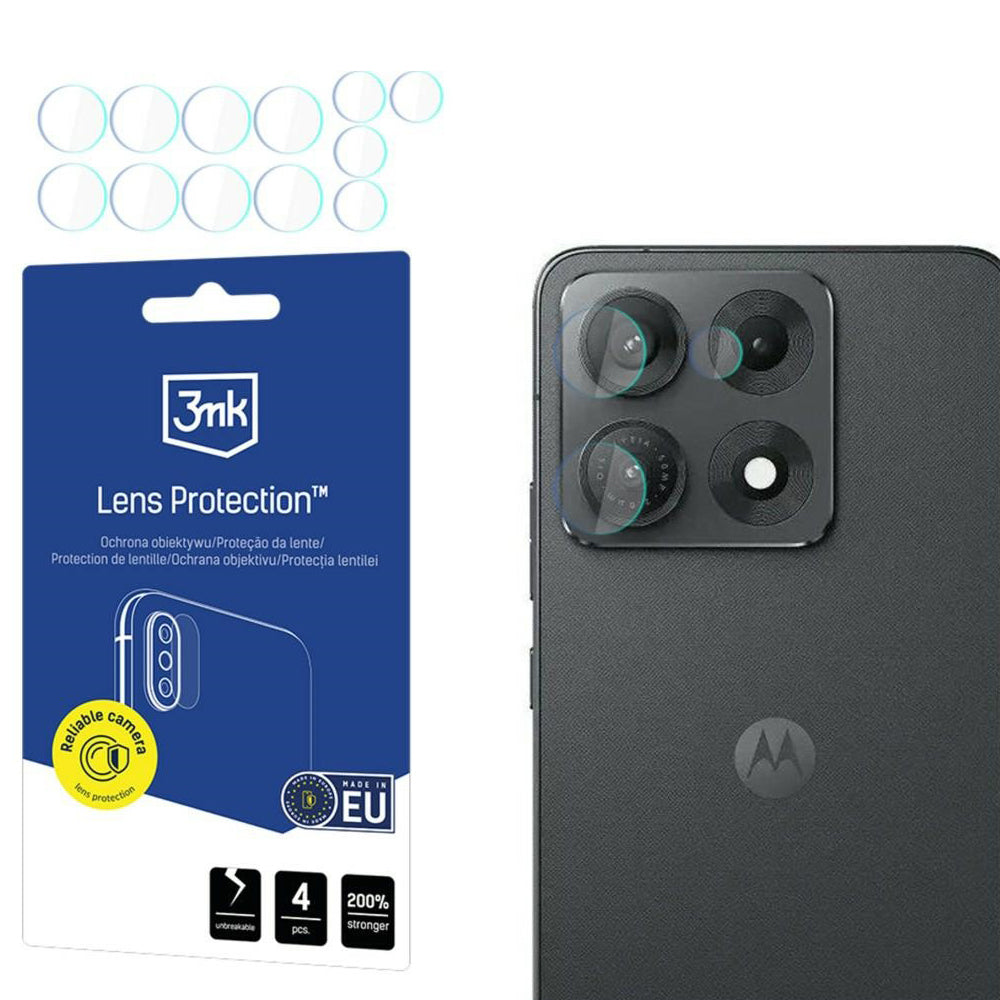 Beschermfolie Achtercamera 3MK Protection voor Motorola Edge 70 Max, Gehard Glas, Set van 4 stuks, Transparant
