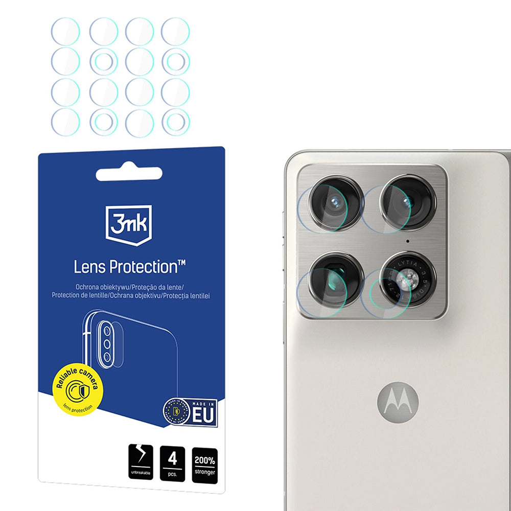 Film de protection pour caméra arrière 3MK Protection pour Motorola Razr Fold, Verre Trempé, Lot de 4 pièces, Transparent