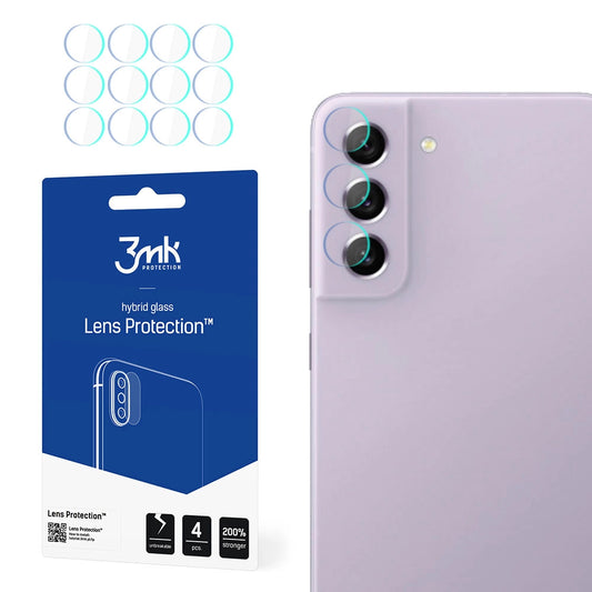 3MK Protection Achtercamera Beschermfolie voor Samsung Galaxy S21 FE 5G G990, Flexibel Glas, Set van 4 Stuks, Transparant