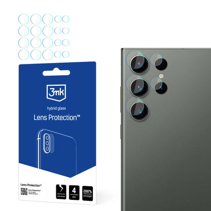 3MK Schutzfolie für die Rückkamera des Samsung Galaxy S24 Ultra S928, Flexibles Glas, 4er-Set, Transparent