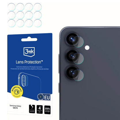 Beschermfolie Achtercamera 3MK Protection voor Samsung Galaxy S25 FE, Gehard Glas, Set van 4 stuks, Transparant