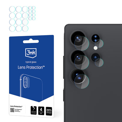 3MK Protection Achtercamera Beschermfolie voor Samsung Galaxy S25 Ultra S938, Flexibel Glas, Set van 4 Stuks, Transparant