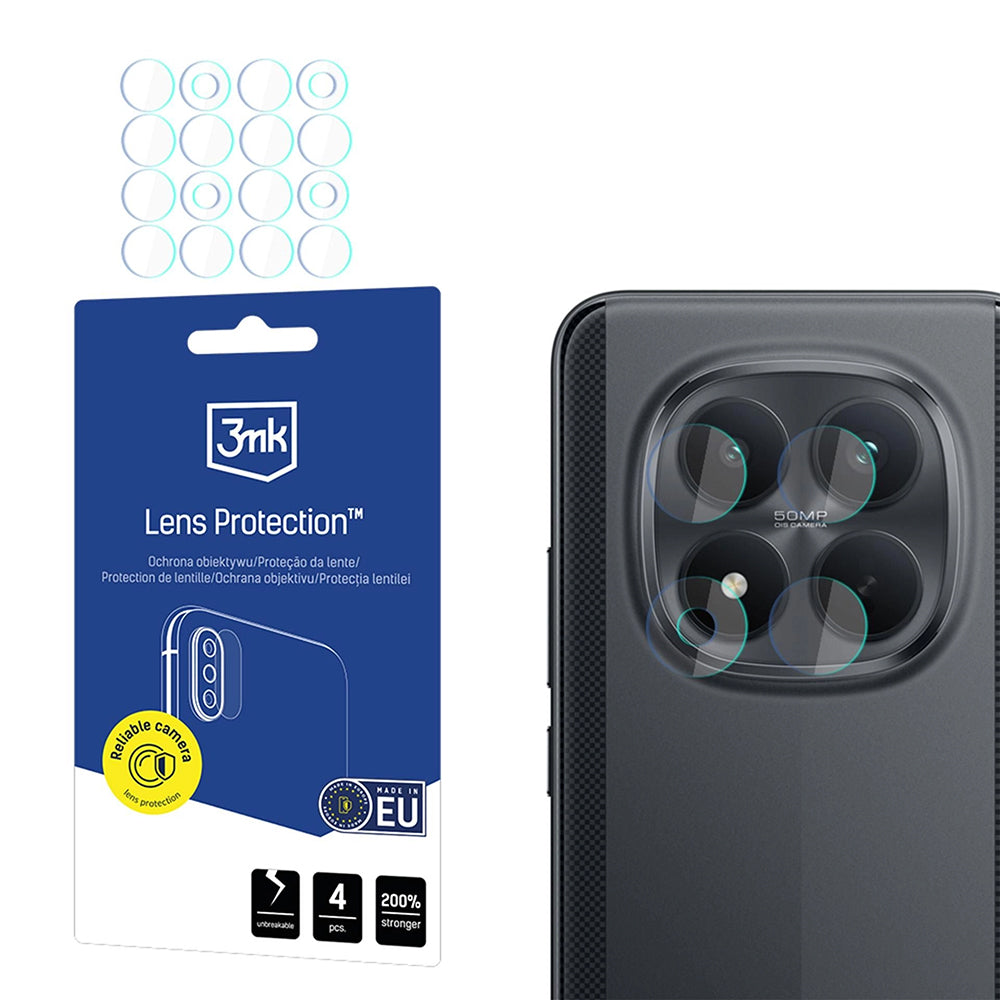 3MK Protection Achtercamera Beschermfolie voor Xiaomi Poco M8 Pro, Gehard Glas, Set van 4 Stuks, Transparant