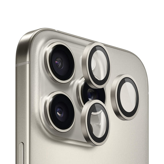 Film de protection pour caméra arrière Blueo 99 Anti-Réflexion HD pour Apple iPhone 16 Pro Max / 16 Pro, Verre trempé, Gris métallique