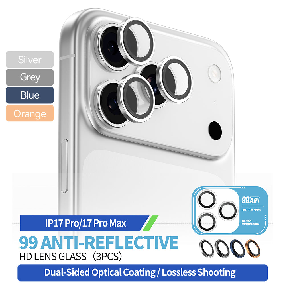 Beschermfolie Blueo 99 Anti-Reflective HD voor Apple iPhone 17 Pro Max / 17 Pro, Gehard Glas, Zilverkleurig