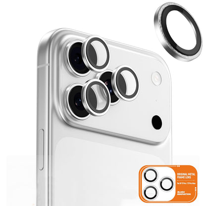 Schutzfolie für die Rückkamera Blueo Glitter Diamond Metal Frame für Apple iPhone 17 Pro Max / 17 Pro, gehärtetes Glas, Silberfarben