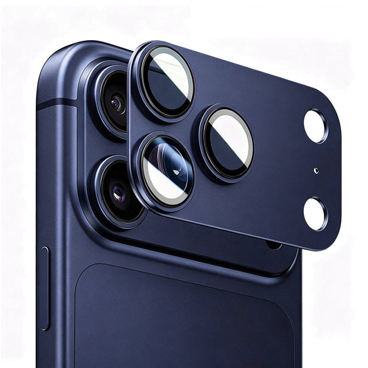 Protection pour caméra arrière Blueo Integrated Metal pour Apple iPhone 17 Pro Max, verre trempé, bleu foncé