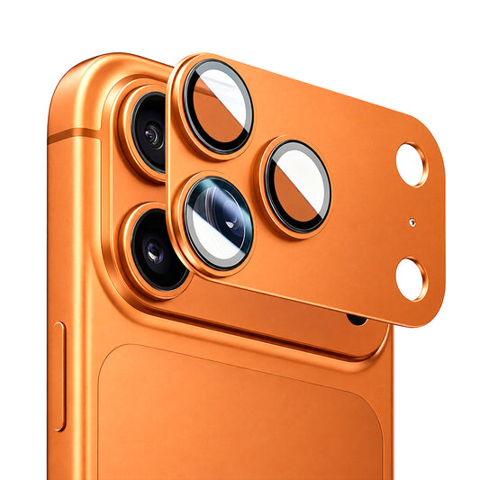 Blueo Integrated Metal Schutzfolie für die Rückkamera für Apple iPhone 17 Pro, gehärtetes Glas, Orange
