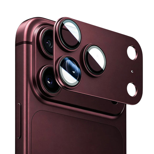Blueo Integrated Metal Schutzfolie für die Rückkamera für Apple iPhone 18 Pro, gehärtetes Glas, Burgunderrot