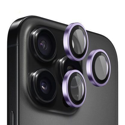 Blueo Metal Frame Achtercamera Beschermfolie voor Apple iPhone 14 Pro Max / 14 Pro, Gehard Glas, Paars