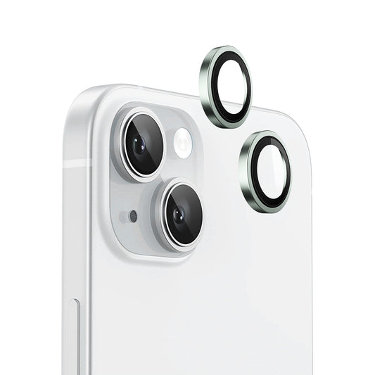 Beschermfolie Achtercamera Blueo Metal Frame voor Apple iPhone 15 Plus / 15, Gehard Glas, Groen