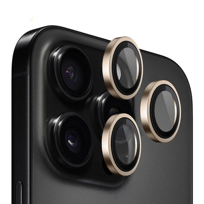 Blueo Metal Frame Achtercamera Beschermfolie voor Apple iPhone 16 Pro Max / 16 Pro, Gehard Glas, Brons