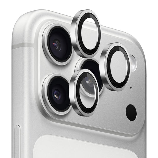 Schutzfolie Blueo Metal Frame für die Rückkamera des Apple iPhone 17 Pro Max / 17 Pro, gehärtetes Glas, Silberfarben
