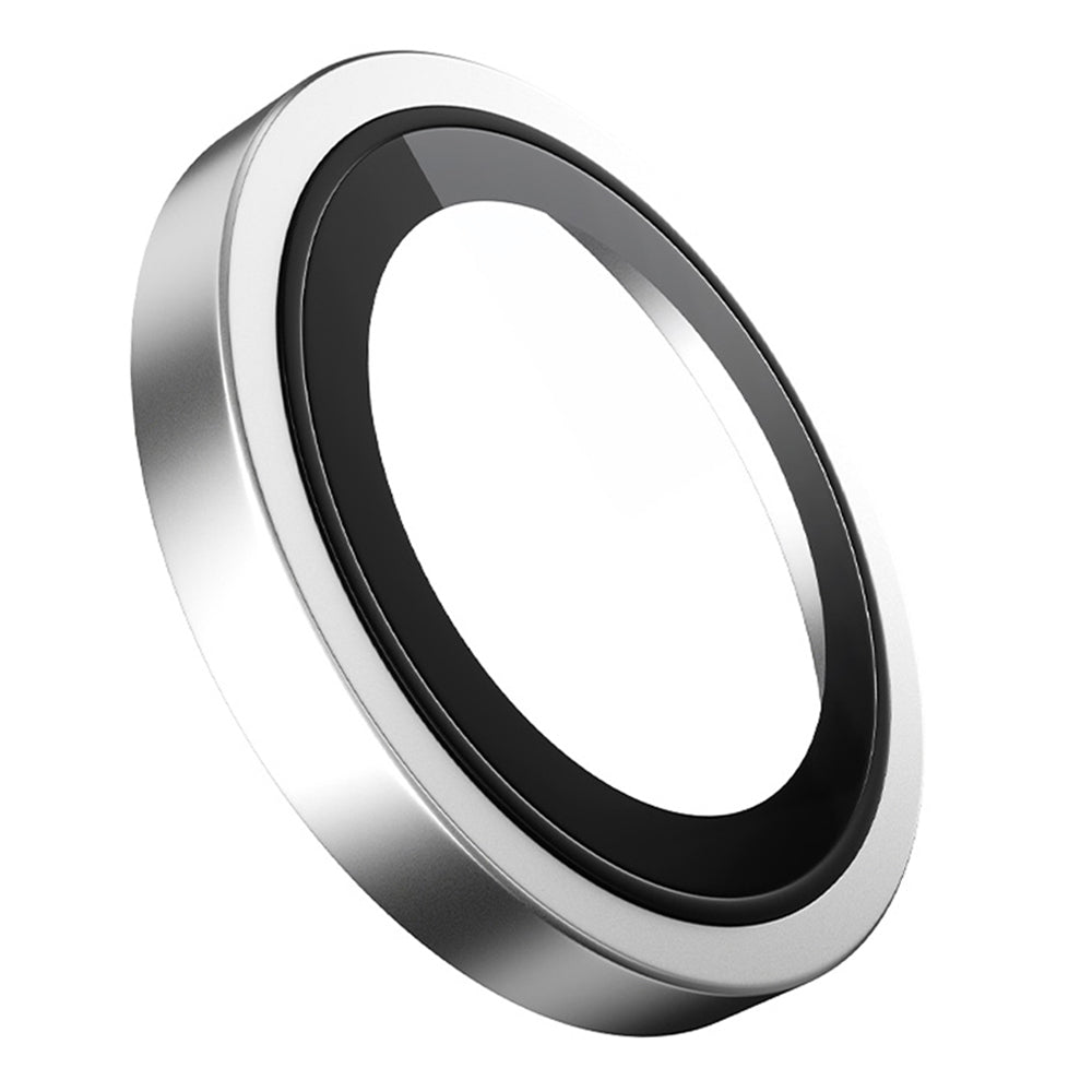 Blueo Metal Frame beschermfolie voor de achtercamera voor Apple iPhone Duo, gehard glas, zilverkleurig