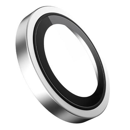 Blueo Metal Frame beschermfolie voor de achtercamera voor Apple iPhone Duo, gehard glas, zilverkleurig