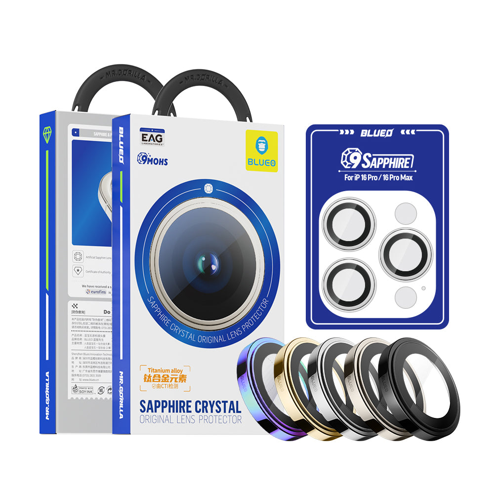 Blueo Sapphire Crystal Achtercamera Beschermfolie voor Apple iPhone 14 Pro Max / 14 Pro, Gehard Glas, Paars