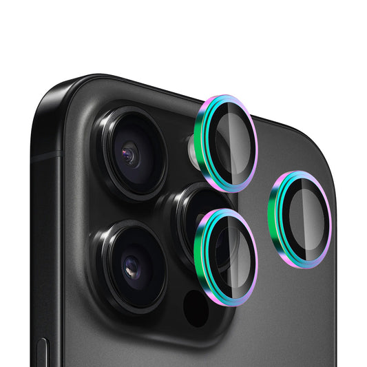 Blueo Sapphire Crystal Achtercamera Beschermfolie voor Apple iPhone 16 Pro Max / 16 Pro, Gehard Glas, Multicolor