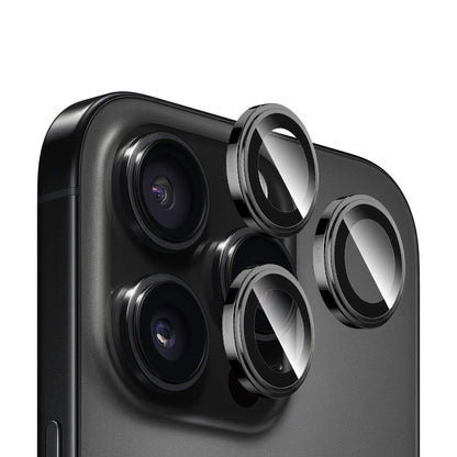Blueo Sapphire Crystal Rückkamera-Schutzfolie für Apple iPhone 16 Pro Max / 16 Pro, gehärtetes Glas, schwarz