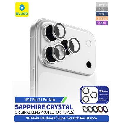 Beschermfolie Achtercamera Blueo Sapphire Crystal voor Apple iPhone 17 Pro Max / 17 Pro, Gehard Glas, Multicolor