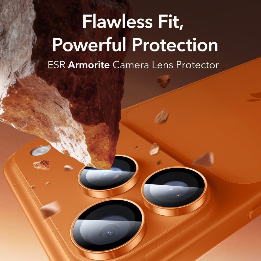 Schutzfolie ESR Armorite für die Rückkamera des Apple iPhone 14 Pro, gehärtetes Glas, Orange