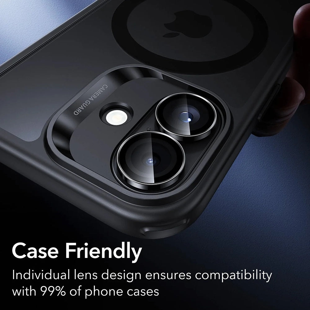 Schutzfolie ESR Armorite für die Rückkamera des Apple iPhone 17 / 16 Plus / 16, gehärtetes Glas, Set mit 2 Stücken, Schwarz