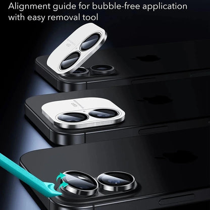 Schutzfolie ESR Armorite für die Rückkamera des Apple iPhone 17 / 16 Plus / 16, gehärtetes Glas, Set mit 2 Stücken, Schwarz