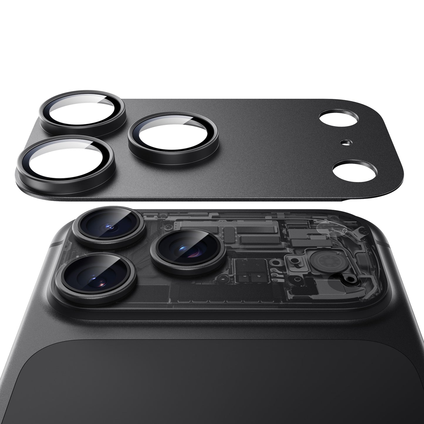ESR Armorite Pro Achtercamera Beschermfolie voor Apple iPhone 18 Pro Max, Gehard Glas, Zwart