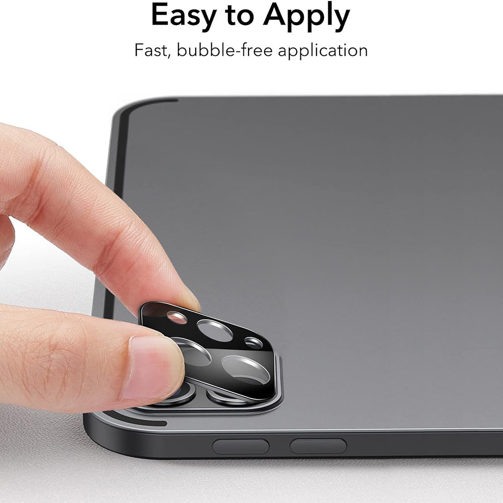 Film de protection pour caméra arrière ESR pour Apple iPad Pro 13 (2024) / Pro 11 (2022) / Pro 12.9 (2022), Verre Trempé, Lot de 2 pièces, Noir