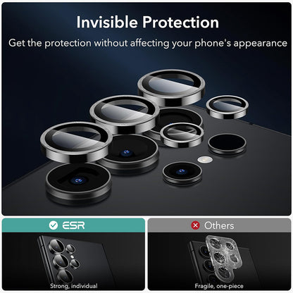 Beschermfolie Achtercamera ESR voor Samsung Galaxy S24 Ultra S928, Gehard Glas, Set van 2 stuks, Zwart