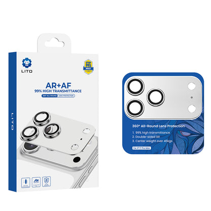 Film de protection pour caméra arrière Lito Crown Halo AR + AF pour Apple iPhone 18 Pro Max, Verre trempé, Argenté