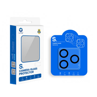 Lito S+ Achtercamera Beschermfolie voor Apple iPhone 13 Pro Max / 13 Pro, Gehard Glas, Zwart