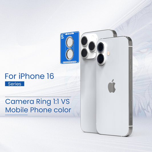 Beschermfolie Achtercamera Lito S+ voor Apple iPhone 16 Plus / 16, Gehard Glas, Zilver