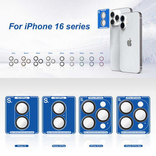 Rückkamera-Schutzfolie Lito S+ für Apple iPhone 16 Pro Max / 16 Pro, gehärtetes Glas, silberfarben